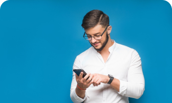 man with smartphone